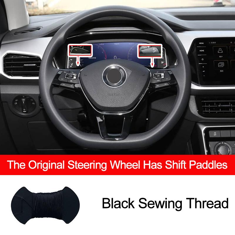 Hand Sewing Car Steering Wheel Cover Braid on the Steering wheel For Volkswagen Golf 7 Mk7 2012-2020 VW T-Cross 2018-2025 2025