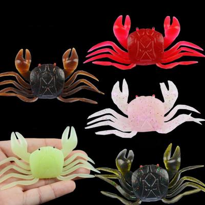 10CM/16.5G Slow Sinking Soft Crab Lure Long Casting Bionic Crab Bait Colorful PVC Artificial Bait Saltwater Freshwater Fishing Accessories