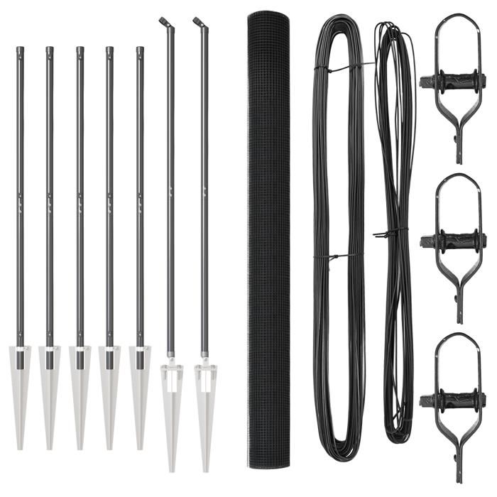 VidaXL Clôture en fil soudé avec 7 poteaux en pointe gris 1,6 x 10 m en acier 3352180