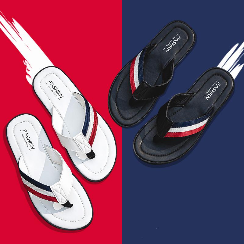 Fashion Flip Flops Men 2024 Summer Leather Slippers Outdoor Casual Male Breathable Sandals Fashion Lightweight Beach Big Size Flat Shoes