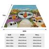Flanell-Kuscheldecke Papageientaucherfelsen Cartoon Warme Plüschdecken Weiche Tagesdecke für Bett Wohnzimmer Zuhause Reise Sofa