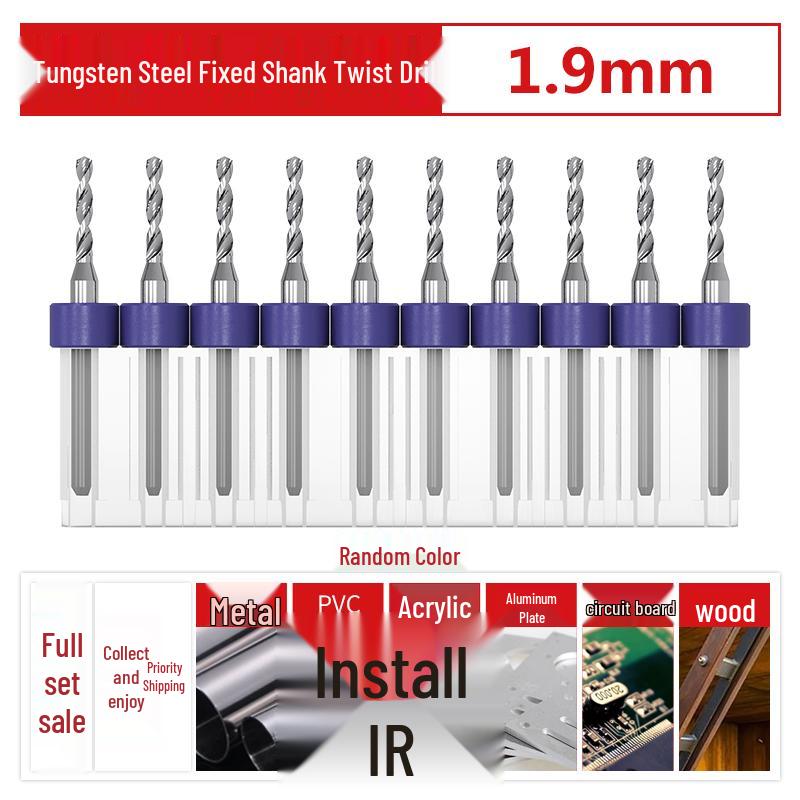 PCB Tungsten Steel Micro Twist Drill Set, 0.2-3.0mm, Fixed Shank
