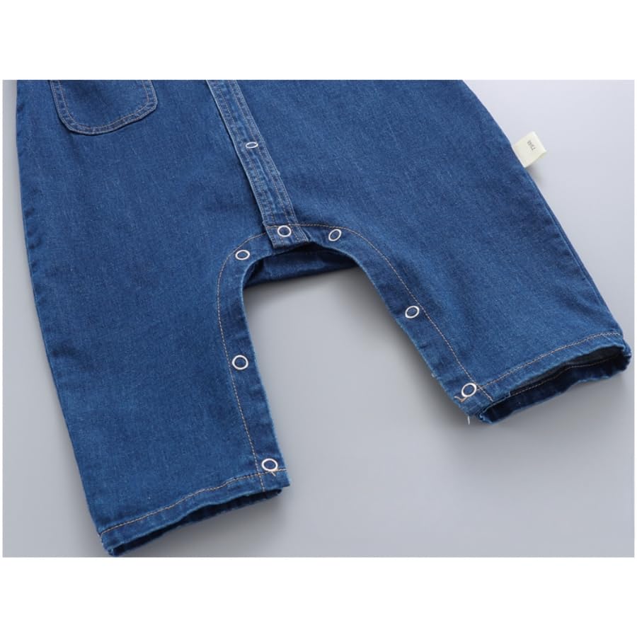 Soft material denim Korean baby 100cm [EnDast] rompers, jumpsuits, children's clothing, stylish, infant, kids, clothes, 70cm, 80cm, 90cm, (90)