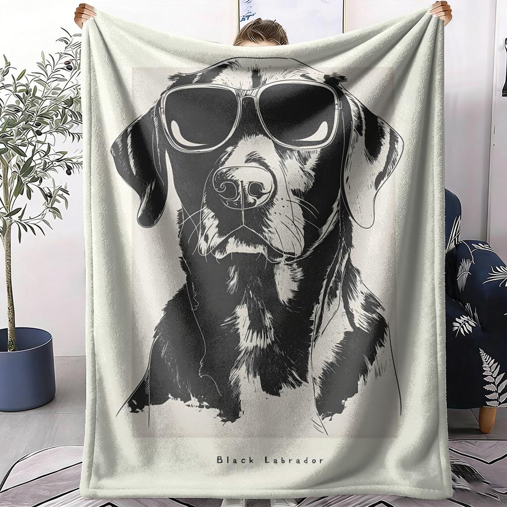 Portrait of a Puppy Throw Soft Flannel Throw Summer AC Blanket Lightweight Cool Nap Blanket for Sofa Bed Couch Travel 75X95CM