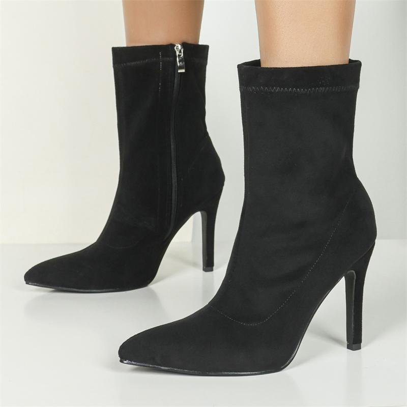 Eilyken Autumn Winter Sexy Thin High Heels Women Ankle Boots Fashion Pointed Toe Zipper Banquet Prom Pumps Shoes 36 7270₽