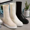 Elastic Socks Ankle Boots Women Winter Autumn Shoes White Comfortable Height Increasing Short Boots Girls Waterproof