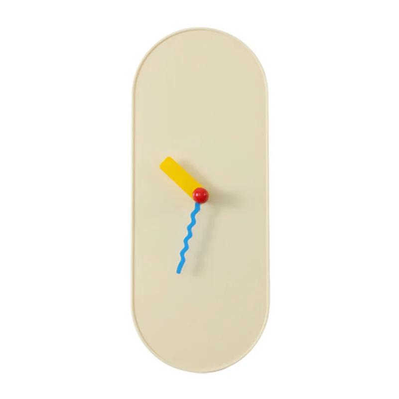 Home Decor Cream Style ABS Wall Clock Living Room Decoration Desktop Silent Wall Clock Vertical Clock