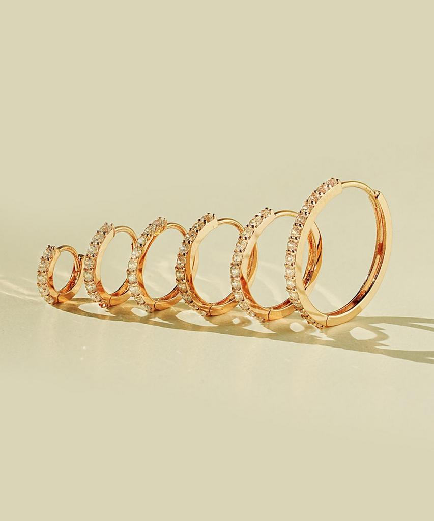 Minimal Piercing 14K Cubic Hoop Earrings, Inner Conch Ring Piercing