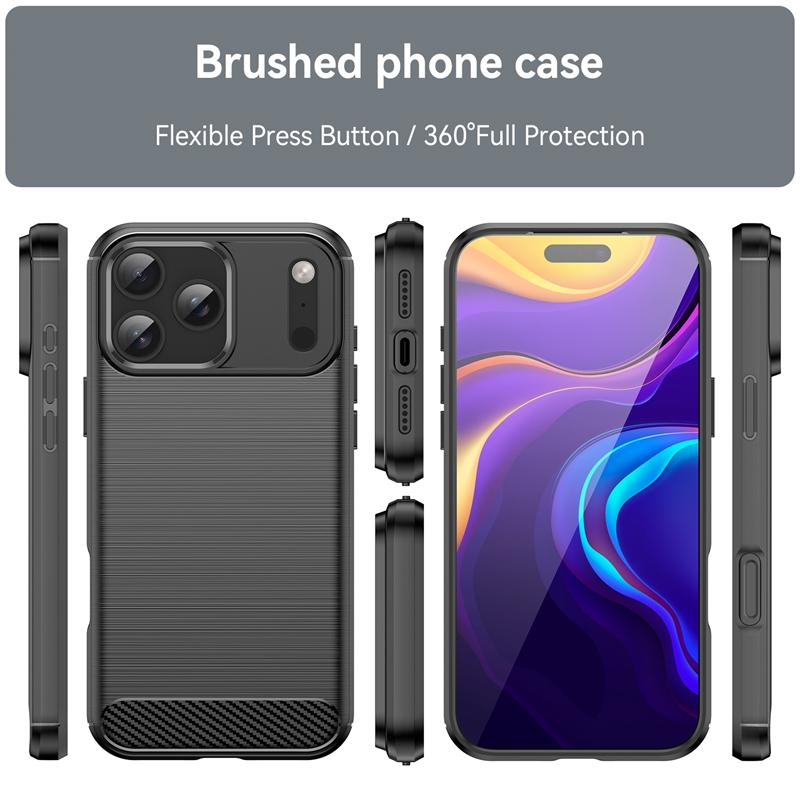 For Cover iPhone 17 Pro Max Case iPhone 17 Air Anti-knock Soft Silicone Carbon Fiber Phone Back Case For iPhone 17 Pro Max Case