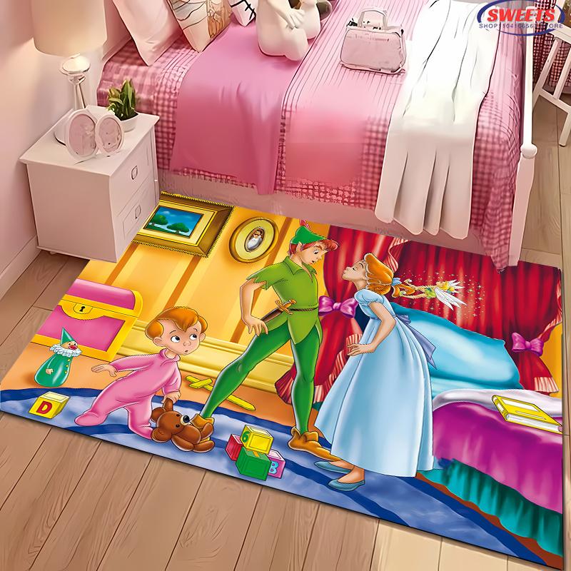 1PC Cute Princess Tinker Bell Cartoon Carpet for Bed Bedroom Sofa Picnic, Children's Room Large Decorative Mat All Seasons Rug