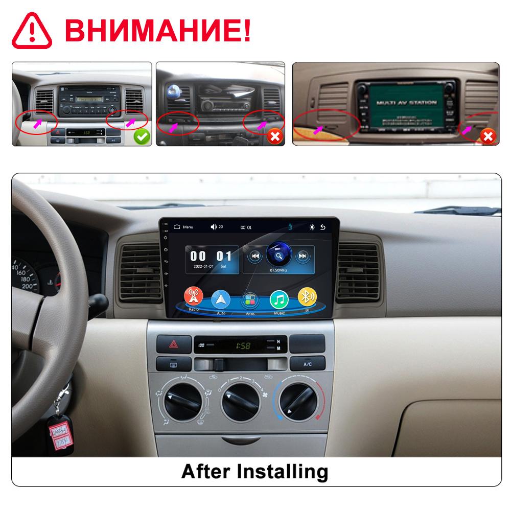Icreative Car Radio Multimedia MP5 Player Head Unit Stereo BT For Toyota Corolla Fielder E120 2000-2004