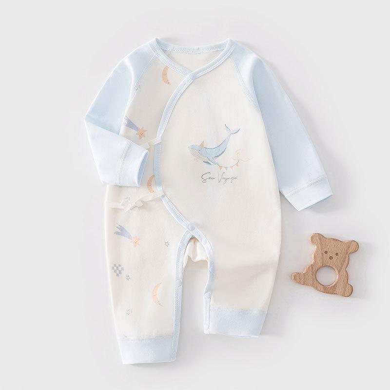A-Class Pure Cotton Newborn Infant Tie-Up Bodysuit Romper