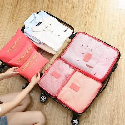 6-teiliges Reise-Aufbewahrungsset für Koffer, Packset, Aufbewahrungskoffer, tragbarer Gepäck-Organizer, faltbarer Organizer für Kleidung und Schuhe