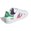 Adidas Stan Smith J Girls Rule - Weiße Kinder-Sneakers Cloud-White Vivid-Green FX5976