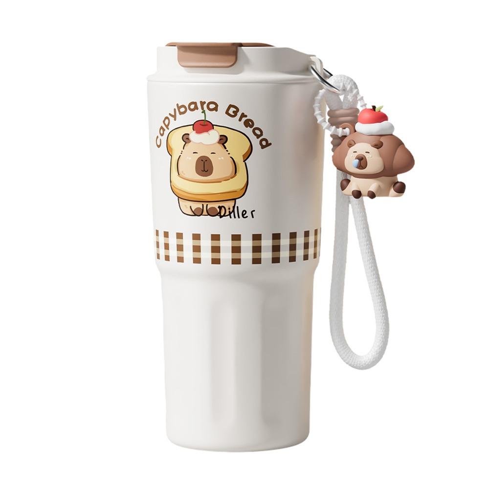

600 мл Изолированная Термокружка Большой Вместимости Кофейная Чашка Мультяшный Вакуумный Фляга Для Улицы Capybara