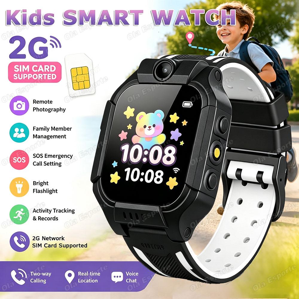 2027 New 2G/5G Kids Smart Watch GPS Location Calls SOS Camera Waterproof Child Watch for Boys Girls Present Gift Ht30 2