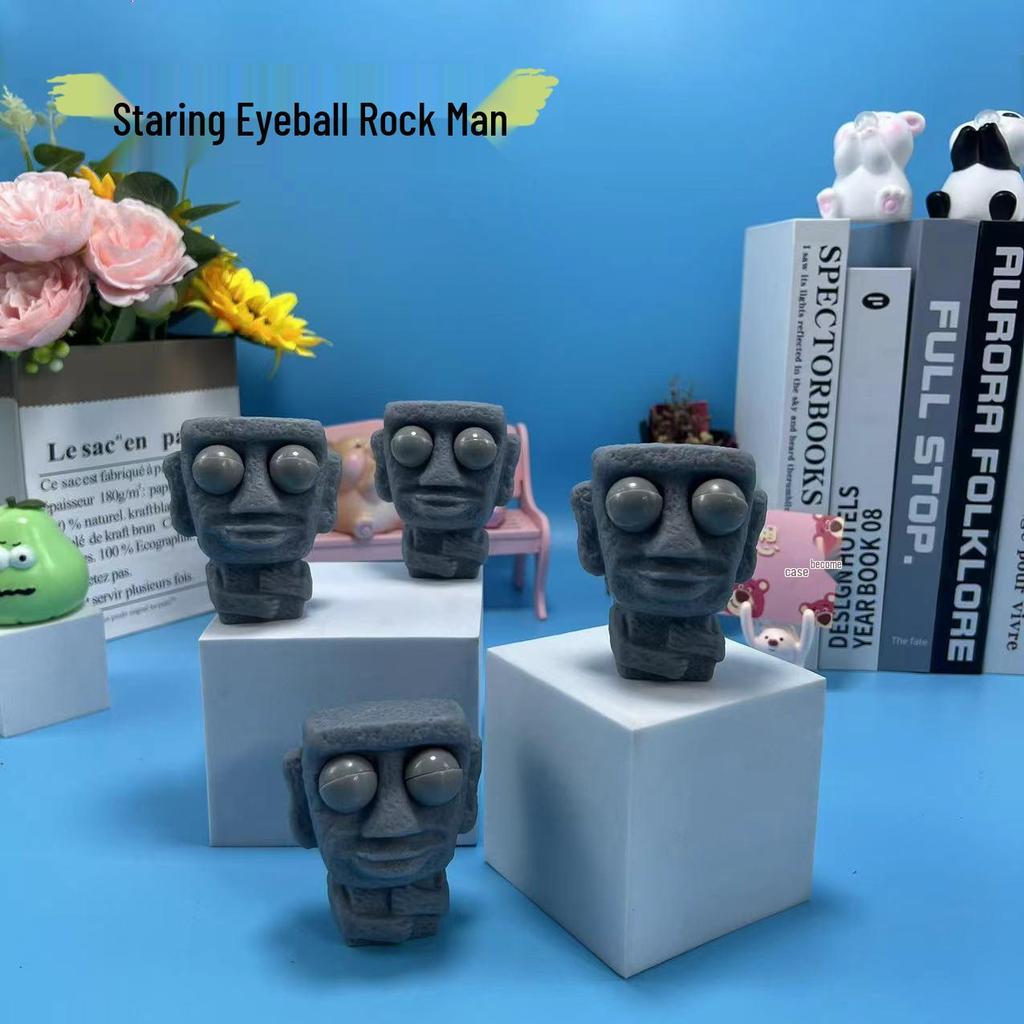 Creative Stress Relief Pop-Out Eye Rock Man Squeeze Toy for Kids: Funny Venting Gadget