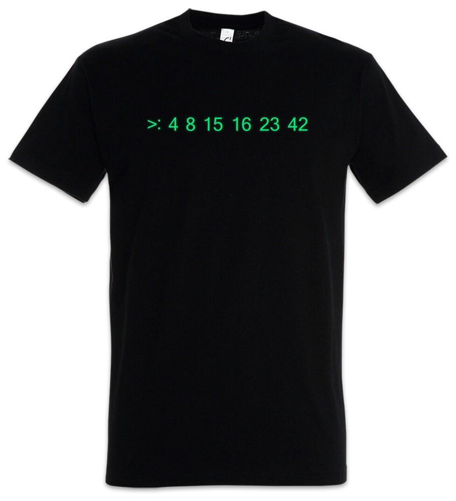 Lost Code Mens T-Shirt Number Numbers Number 4 8 15 16 23 42 Lotto Lottery