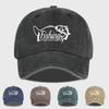 Klassisches Angelzitat Druck Washed Baseballkappe Verstellbar Unisex Geschenk Für Angler & Papa
