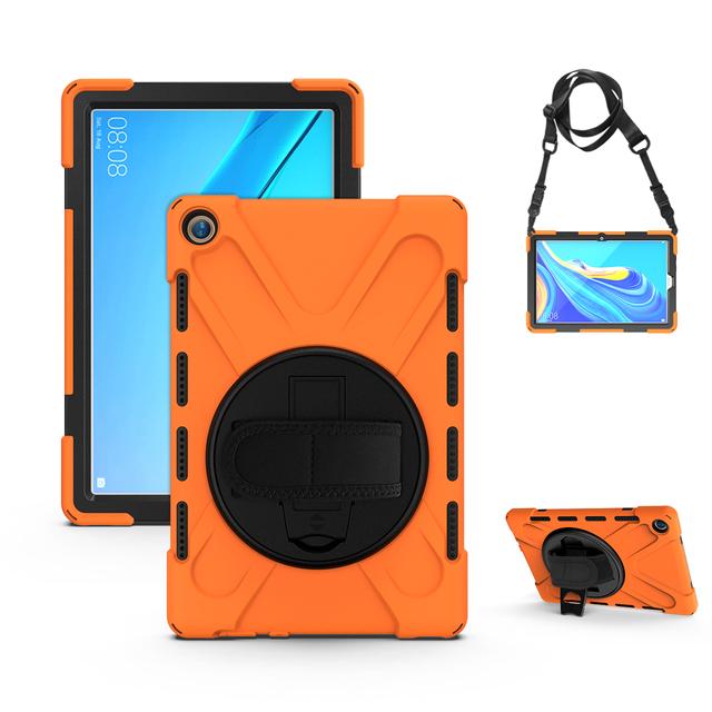 

Rotating Hybrid Case For Huawei MediaPad M6 M5 Pro 10.8 MatePad 10.4 Heavy Duty Rugged Cover Hand & Shoulder Strap Shockproof MediaPad M5 10.8 оранжевый