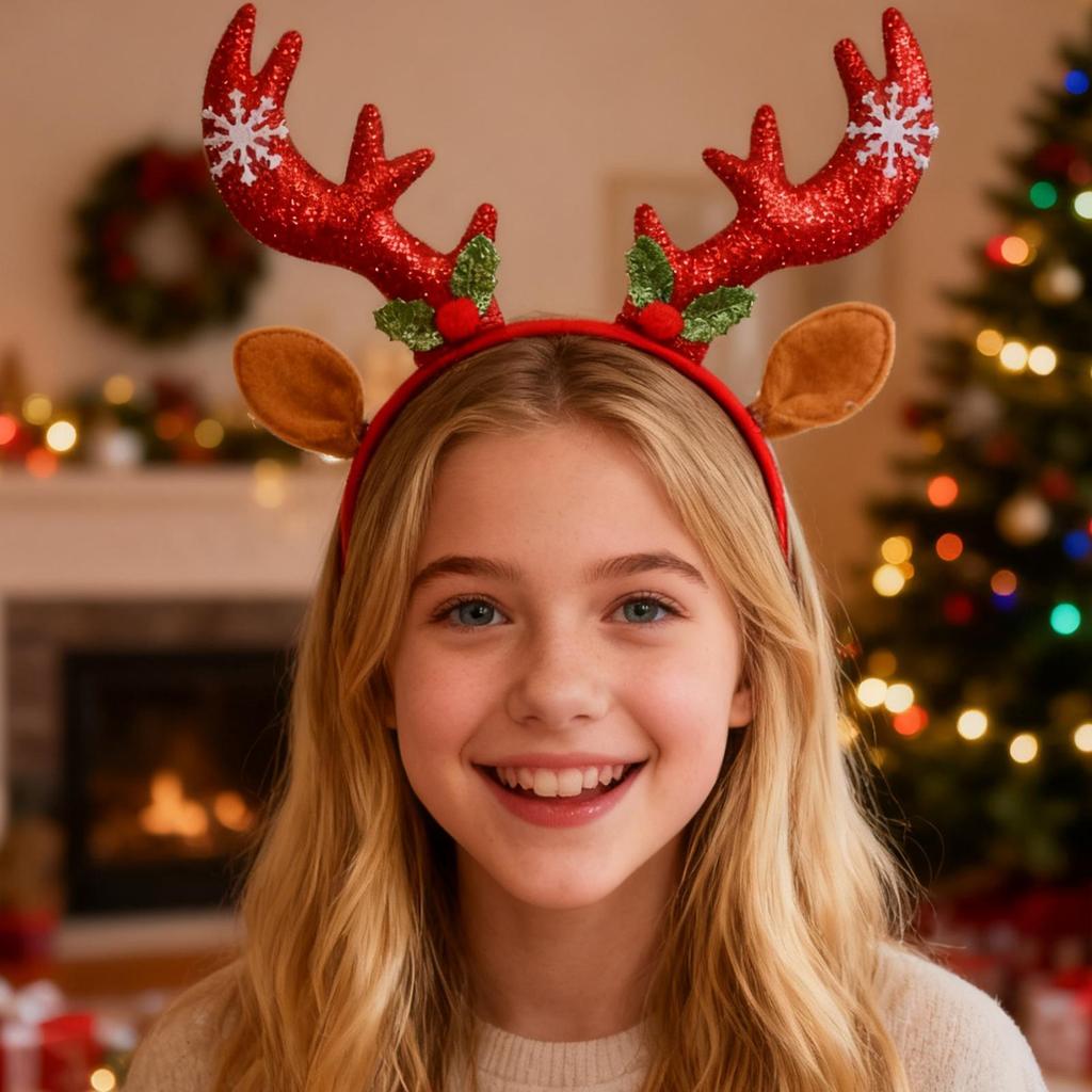 Christmas Headbands for Women Reindeer Hair Accessories Funny Festival Headdress for Girls School Vacation Family Gathering