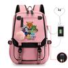 Personality Trend Cartoon Printing Double Shoulder College Style Student Leisure Schoolbag Multi-function Large Capacity