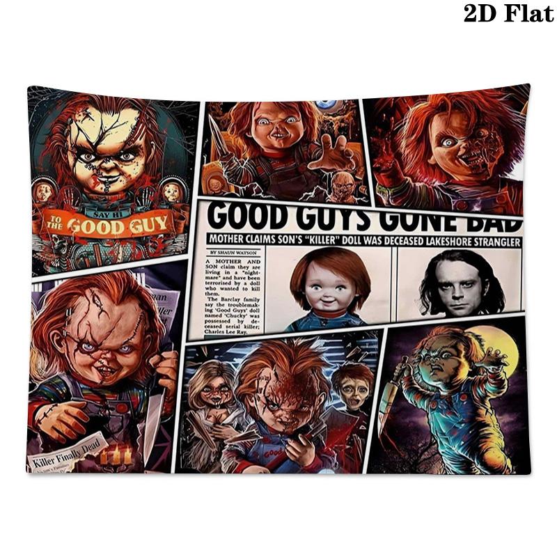 Chucky Wall Tapestry Aesthetic Wall Hanging Printed Fabric Blanket Decorative Tapestries for Bedroom Living Room Home Decor