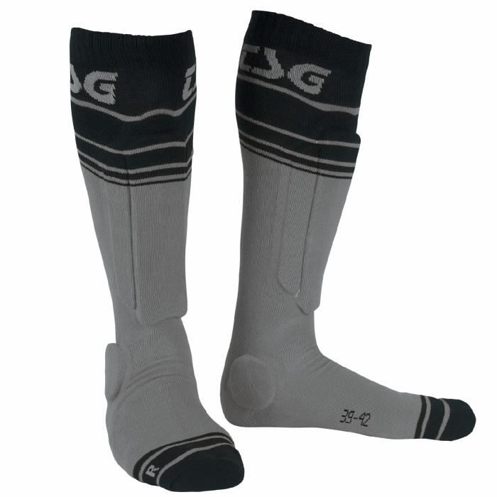 Chaussettes - TSG - Riot - Gris rayé - Protection tibiale - Confort optimal - Usage intensif