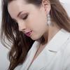 Ej0105 Super Flash Zirkon Ohrringe, Lange Wassertropfen Ohrclips für Frauen