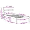 White Bed Frame with Headboard 80 x 200 cm Solid Pine Wood