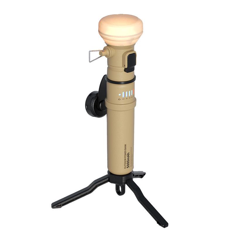 Retro Multifunctional Camping Flashlight: Portable, Long-Lasting Battery, Power Bank, Large Capacity for Outdoor Use