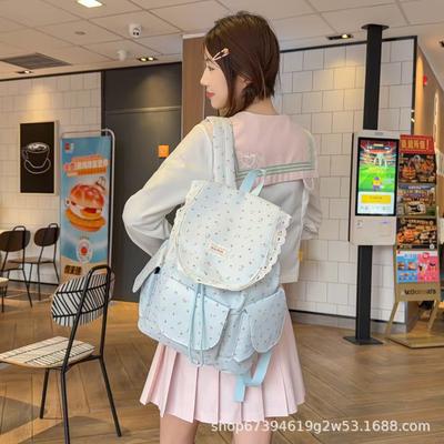 Schulrucksack Koreanisch schlicht floral vielseitig Nylonrucksack 1011 neu klein frisch süß und hochwertig Rucksack mit großem Fassungsvermögen
