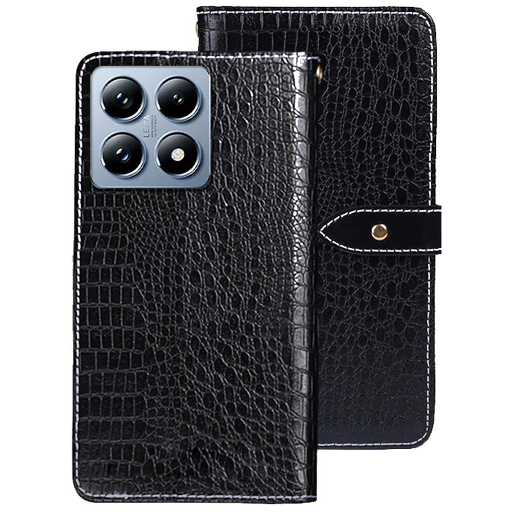 IDEWEI For Xiaomi 14T Pro Case Crocodile Texture PU Leather Flip Phone Cover A