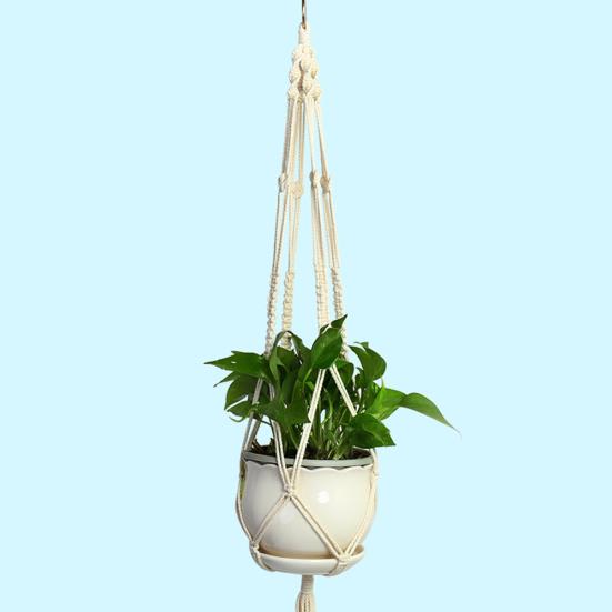 Ručně vyráběné Macrame Závěs na květináče Síťový košík na lano Domácí zahrada Výzdoba dvora