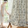 1PC NAPEARL 70-80% Blackout Degree European Retro Printed Ruffle Edge Blackout Curtain for Bedroom Living Room Home Decor