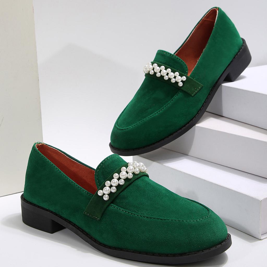 Foreign Trade Large Size Loafers 2025 New Single Shoes Leopard Print British Fashion Single Shoes Temperament Versatile Suede Women's Shoes