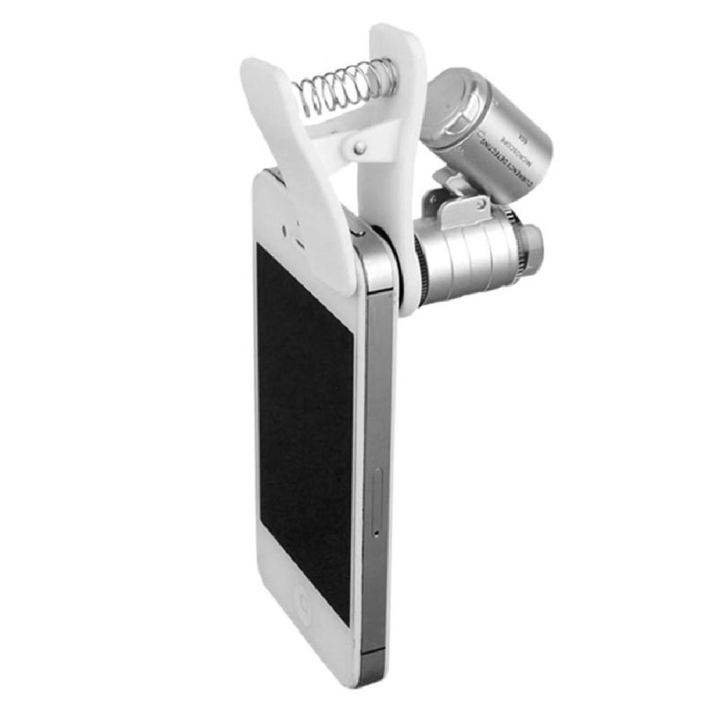 60x Handheld Mini Pocket Microscope Loupe Jeweler Magnifier With LED Light with Clip Christmas Gift