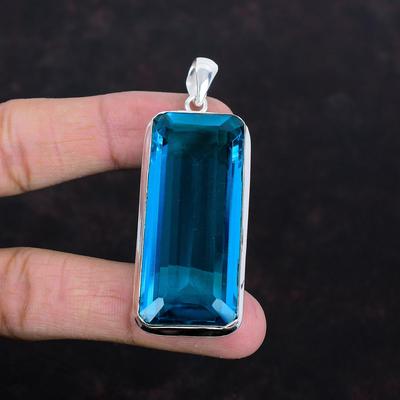 Pendente indicolite sfaccettato pendente in argento sterling 925 pendente design più recente gioiello indicolite pendente fatto a mano regali anniversario
