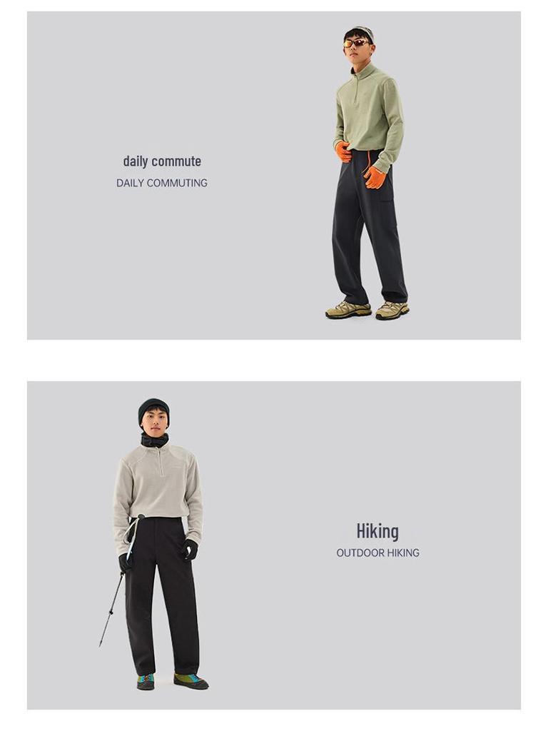 Men's Fleece-Lined Softshell Outdoor Pants: Multi-Pocket, Board-Style, Perfect for Autumn/Winter Hiking, Mountaineering, and Skiing.