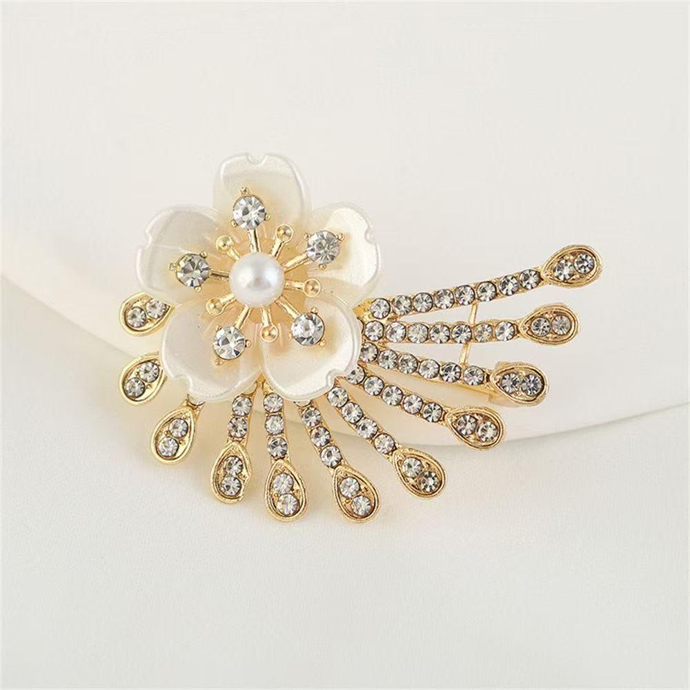 Elegant Rhinestone Plum Blossom Brooch - Versatile Ornament Accessory