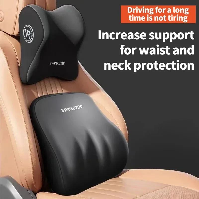 Memory Foam Car Neck Pillow Protective Lumbar Back Support Car Neck Headrest Pillow Rest Head Support Cushion