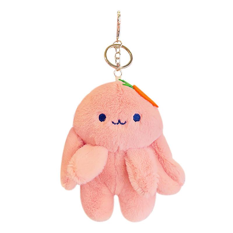 Carrot Rabbit Keychain Plush Toy Stuffed Doll Pendant Decoration Kids Gift