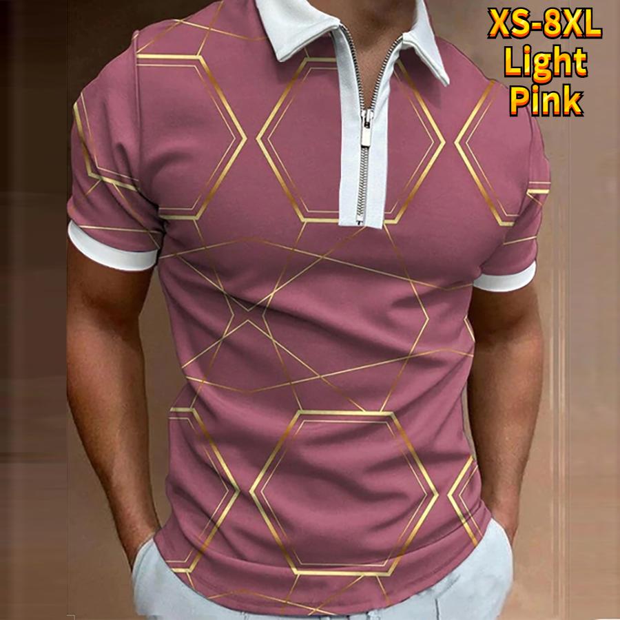 

Мужская рубашка поло повседневная на молнии с коротким рукавом модная повседневная на молнии летняя весенняя рубашка стандартного кроя с 3D-фрагментами L фиолетовый