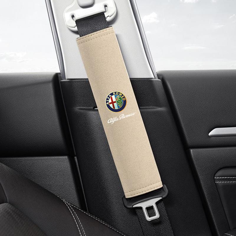 Car Stickers For Alfa Romeo 2Pcs Car Seat Belt Shoulder Protector For Alfa Romeo 4C 159 Spider Giulia Giulietta 156 Tonale 147 S