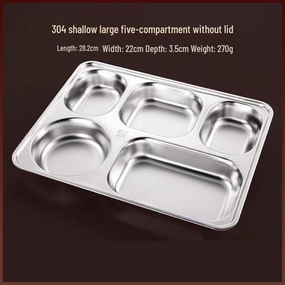 AVADEN 304 Stainless Steel Divided Meal Prep Tray Set