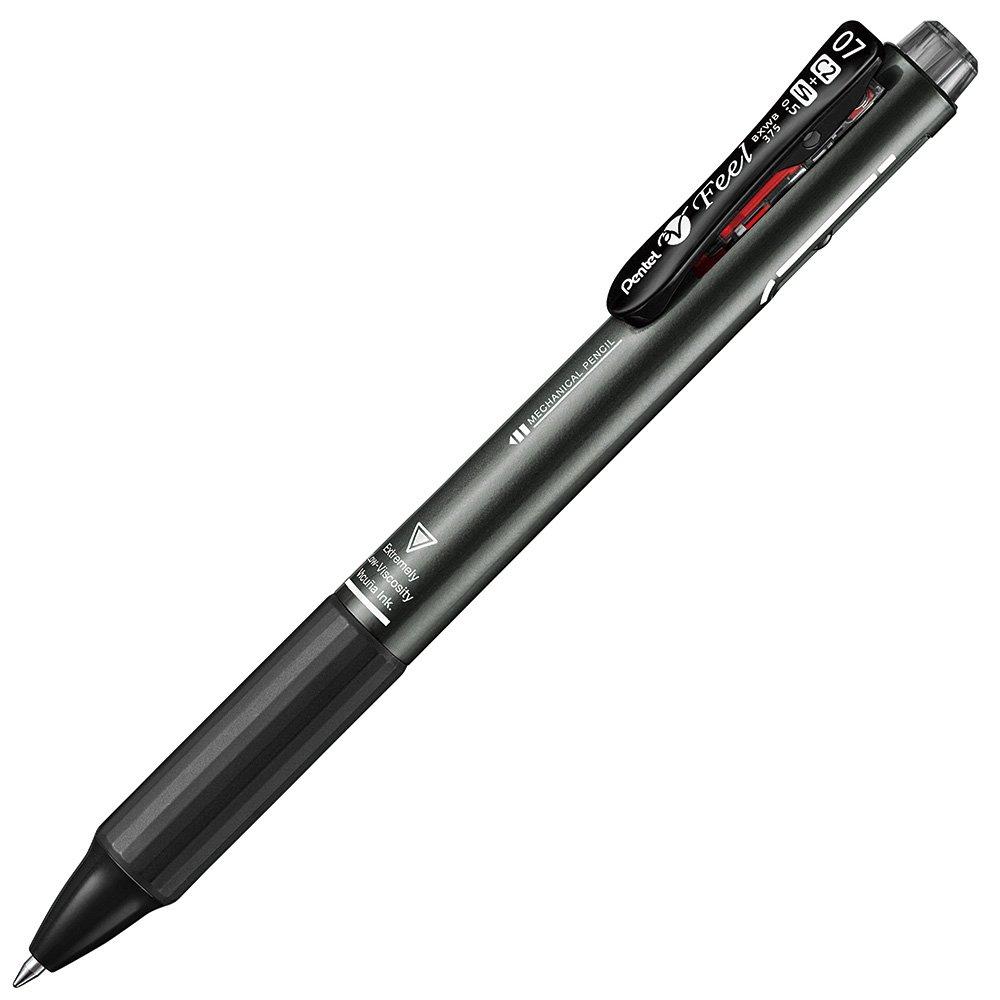 Pentel Ballpoint Pen Feel BXWB375MA Metallic Black Multi-function 2+S 0.7