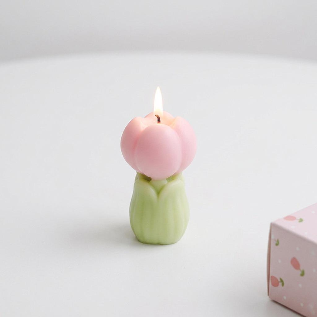 Tulip-Shaped Handmade Fragrance Wax Candle - Perfect Teacher s Day Gift