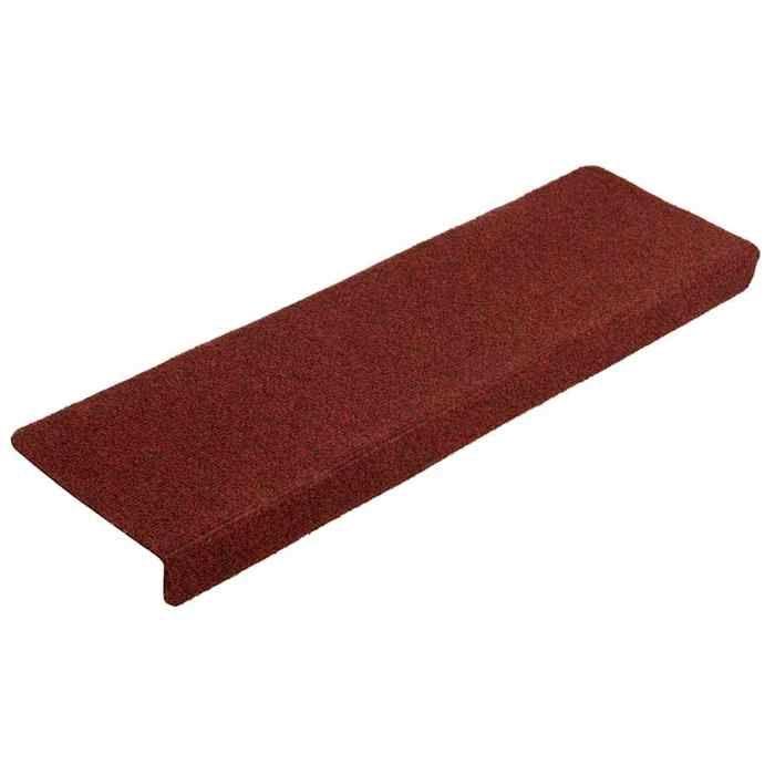 VidaXL Self-adhesive Stair Treads 10 Pieces 65 X 21 X 4 Cm Rectangular Border Burgundy Red 149731