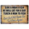 Metal Tin Sign Fishing Humor Retro Wall Art for Bar Garage Man Cave