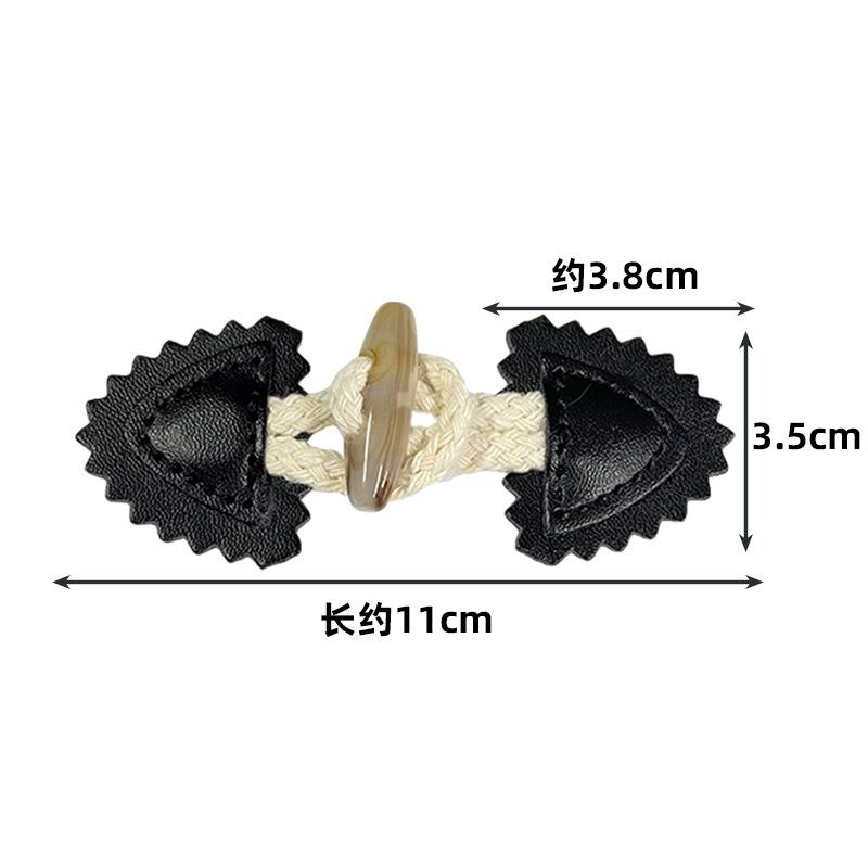 4Pairs Rope Leather Pair Button for Sewing Supplies Coat Sweater Cardigan Belt Buckle Handwork Clothing Decoration